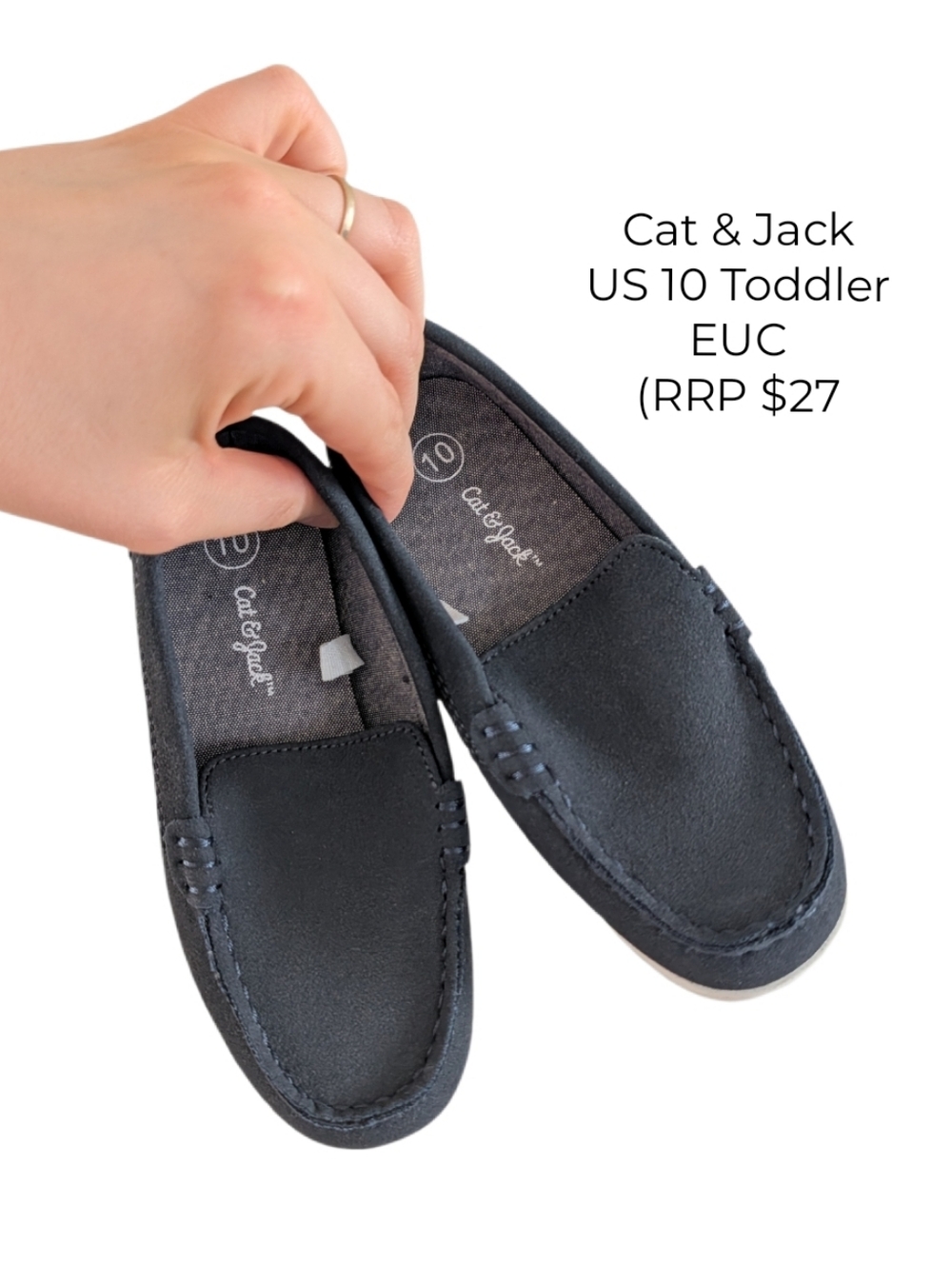 Cat & Jack Navy US 10 Toddler Slip-On Navy Loafer Moccasins Dress Shoes Formal